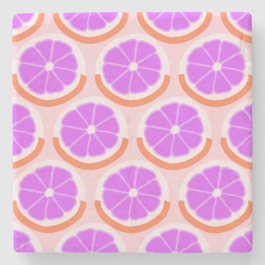 Moderne citrus schijf roze limonade stenen onderzetter (Voorkant)