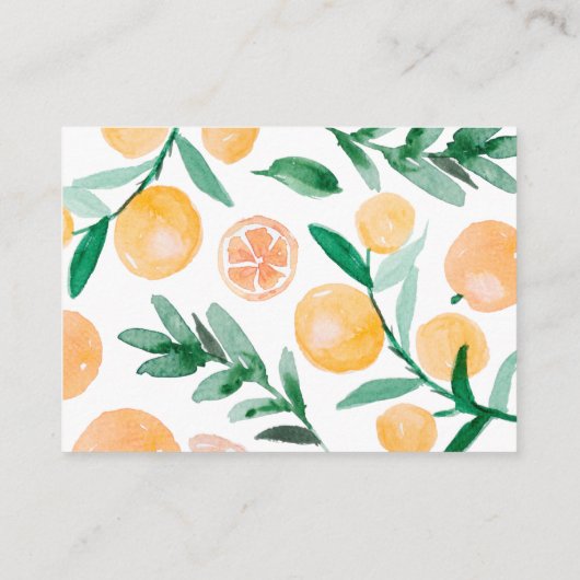 Moderne Citrus Sinaasappel Retro Boeken voor Baby  Informatiekaartje (Achterkant)