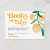 Moderne Citrus Sinaasappel Retro Boeken voor Baby  Informatiekaartje (Voorkant)