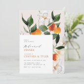 moderne citrus sinaasappels bloemenrepetitie kaart (Staand voorkant)