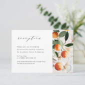 Moderne Citrus sinaasappels trouwreceptie kaart (Staand voorkant)