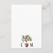 Moderne Citrus-thema bruiloft Details Kaart (Achterkant)