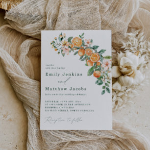 Moderne Citrus-thema bruiloft uitnodigingen bewerk