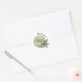 Moderne Citrus Zomer Limoen Waterverf Bedankt Ronde Sticker (Envelop)