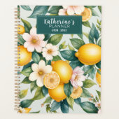 Moderne citruscitroen bloemen maandelijks en wekel planner (Voorkant)