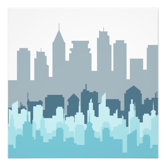 Moderne CityScapel Pixel Art – Urban Skyline Desig Foto Afdruk (Voorkant)