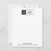 Moderne Classic Black Custom Business Logo Notitiekaartje (Voorkant)