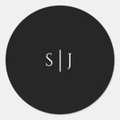Moderne Classic Black Monogram Wedding Sticker (Voorkant)