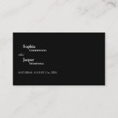 Moderne classic Black Wedding-website Informatiekaartje (Achterkant)