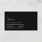 Moderne classic Black Wedding-website Informatiekaartje (Voorkant)