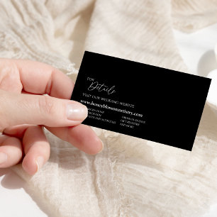 Moderne classic Black Wedding-website Informatiekaartje