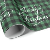 Moderne Classic Green Pset Merry Kerstfeestdag Cadeaupapier (Rol Hoek)