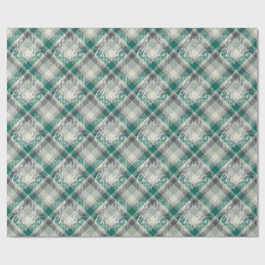 Moderne Classic Green Pset Merry Kerstfeestdag Cadeaupapier (Vlak)
