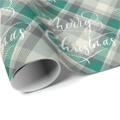 Moderne Classic Green Pset Merry Kerstfeestdag Cadeaupapier (Rol Hoek)