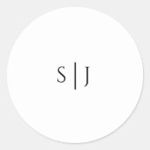 Moderne Classic Monogram Wedding Sticker (Voorkant)