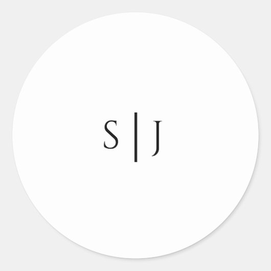 Moderne Classic Monogram Wedding Sticker (Voorkant)