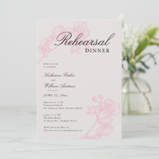 Moderne Classic Orchid Wreate 3 repesal Dinner Kaart (Staand voorkant)