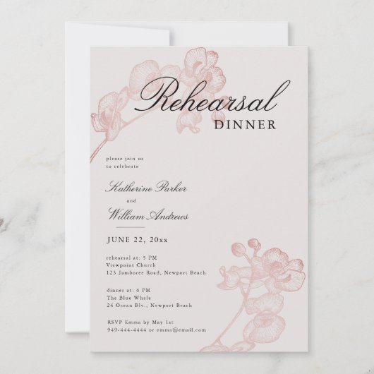 Moderne Classic Orchid Wreats 2 repesial Dinner Kaart (Voorkant)