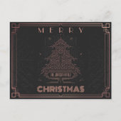 Moderne Classic Roze Zwart Geometrische Kerstboom Feestdagenkaart (Voorkant)