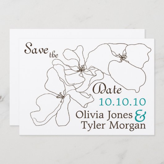 Moderne Classic sla de datum op Save The Date (Voorkant / Achterkant)