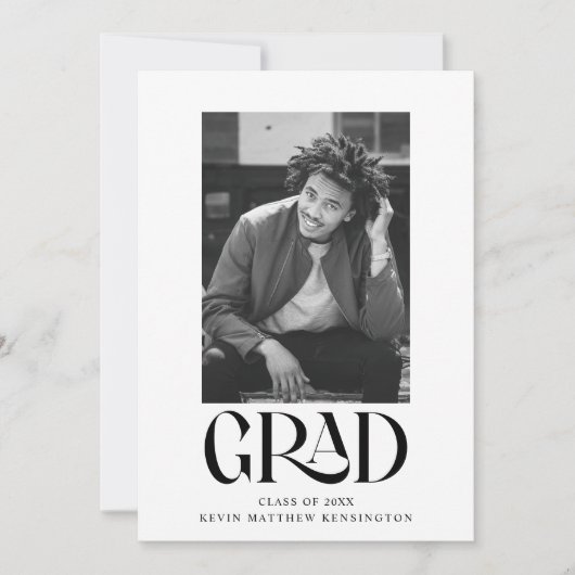 Moderne Classic Typography Afstuderen Foto Aankondiging (Voorkant)