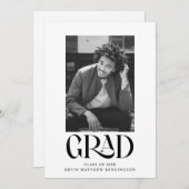 Moderne Classic Typography Afstuderen Foto Aankondiging (Voorkant / Achterkant)