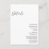 Moderne Classic Wedding Details Enclosure Kaart (Voorkant)