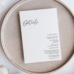 Moderne Classic Wedding Details Enclosure Kaart