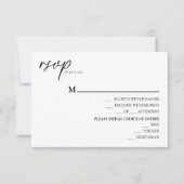 Moderne Classic Wedding Menu RSVP Response Kaart (Voorkant)
