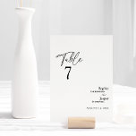 Moderne Classic Wedding Table Number Kaart<br><div class="desc">Deze moderne klassieke trouwlijstnummerkaart is perfect voor je elegante moderne bruiloft. Dit ontwerp is voorzien van een zwarte eenvoudige kalligrafie die op een neutrale heldere witte achtergrond is geplaatst en die past bij uw klassieke bruiloft of een minimalistische boho bruiloft in de lente, de zomer, de herfst of de winter....</div>