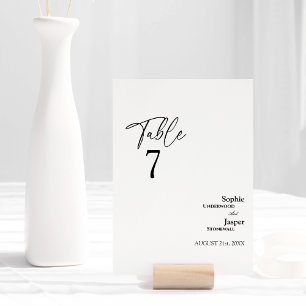Moderne Classic Wedding Table Number Kaart