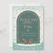 Moderne  Classic Winter Vrede Liefde Feestdagenkaart (Voorkant)