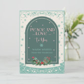 Moderne  Classic Winter Vrede Liefde Feestdagenkaart (Staand voorkant)