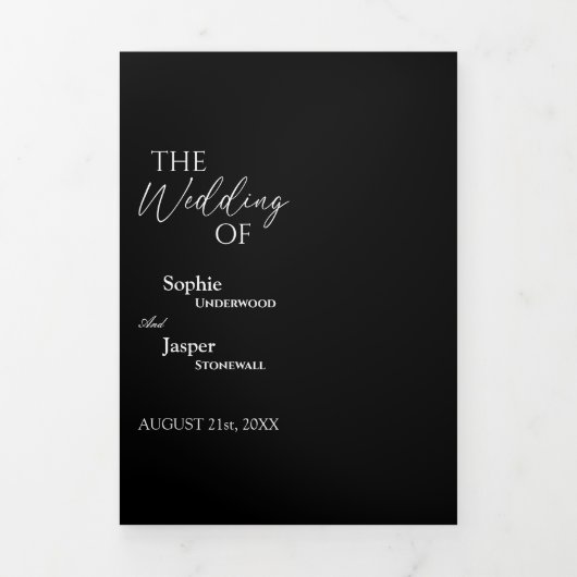 Moderne classic zwarte driekoppige uitnodiging tot (Cover)