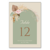 Moderne Classy Boho Rustiek Beige Mint Bruiloft Kaart (Achterkant)