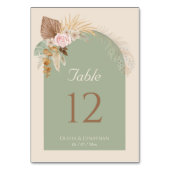 Moderne Classy Boho Rustiek Beige Mint Bruiloft Kaart (Voorkant)