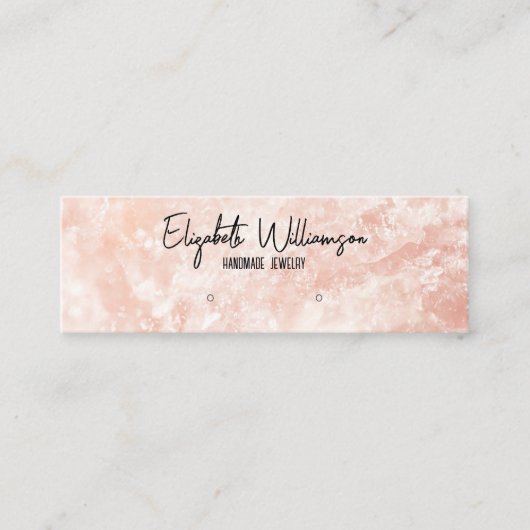 Moderne Classy Roze Roze Kwarts Sieraden Display Mini Visitekaartje (Voorkant)