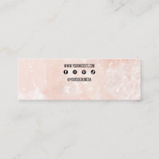 Moderne Classy Roze Roze Kwarts Sieraden Display Mini Visitekaartje (Achterkant)