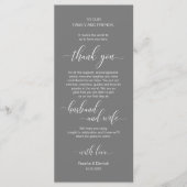 Moderne Classy Trouwplaats Het plaatsen Dank u Kaa Programmakaart (Voorkant)