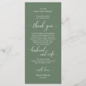 Moderne Classy Trouwplaats Het plaatsen Dank u Kaa Programmakaart (Voorkant)