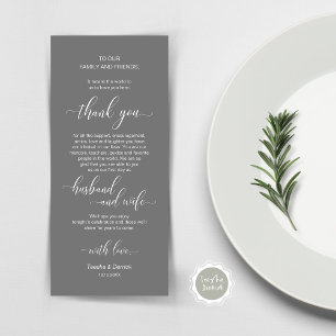 Moderne Classy Trouwplaats Het plaatsen Dank u Kaa Programmakaart