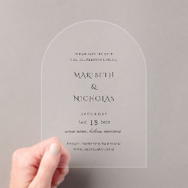 Moderne Classy Wedding Save the Date Acryl Uitnodigingen