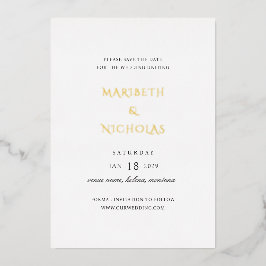 Moderne Classy Wedding Save the Date Folie Uitnodiging