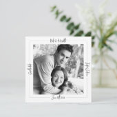 Moderne Classy zwart-wit foto Save The Date (Staand voorkant)