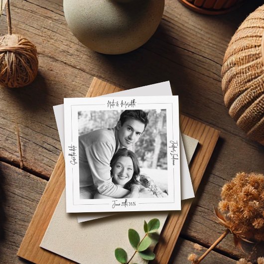 Moderne Classy zwart-wit foto Save The Date