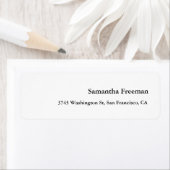 Moderne Clean Plain White Minimalist Etiket (Insitu)