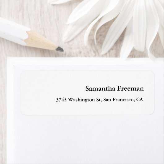 Moderne Clean Plain White Minimalist Etiket (Insitu)