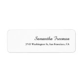 Moderne Clean Plain White minimalistische kalligra Etiket (Voorkant)