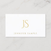 Moderne, Clean Professional Gold Monogram Elegant Visitekaartje (Voorkant)