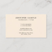 Moderne Clean Sjabloon Elegante Roze Crème Kleur Visitekaartje (Achterkant)